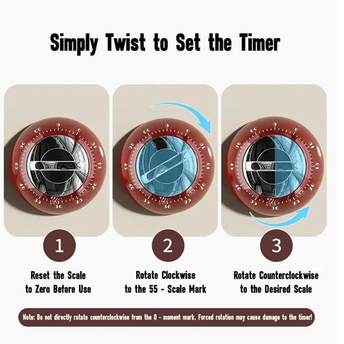 Kitchen Timer with Magnetic Attachment, 60-Minute Countdown, and Audible Alarm
